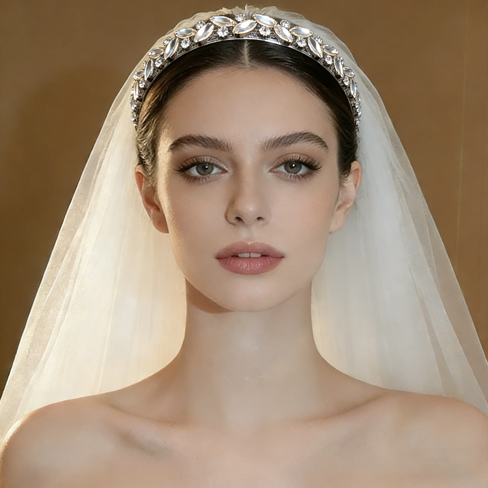 

Блестящие повязки на голову со стразами для невесты, роскошные серебряные круглые овальные обручи для волос с листьями, гламурные аксессуары для волос на свадьбу