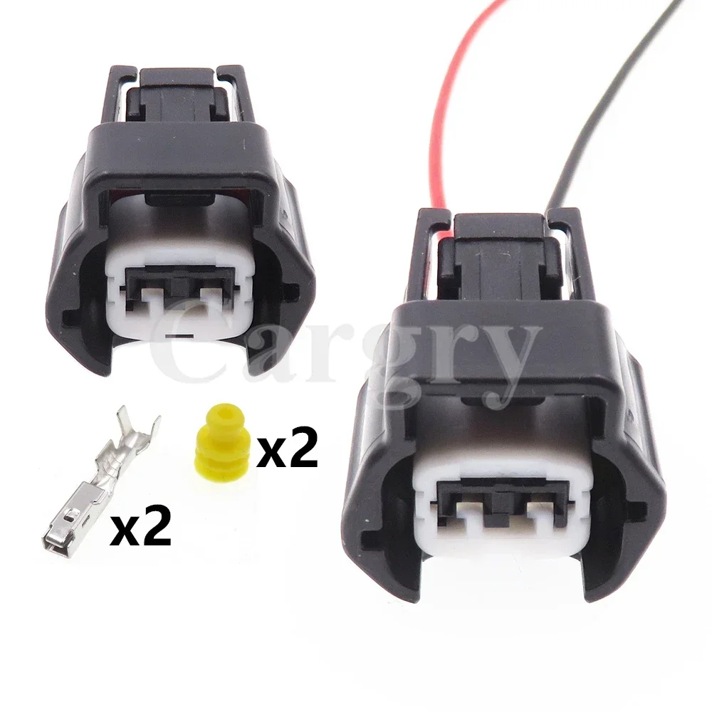 1 Set 2P 6189-0773 AC Assembly Car Socket With Terminal and Rubber Seal Auto Display Wiring Connector Waterproof Plug