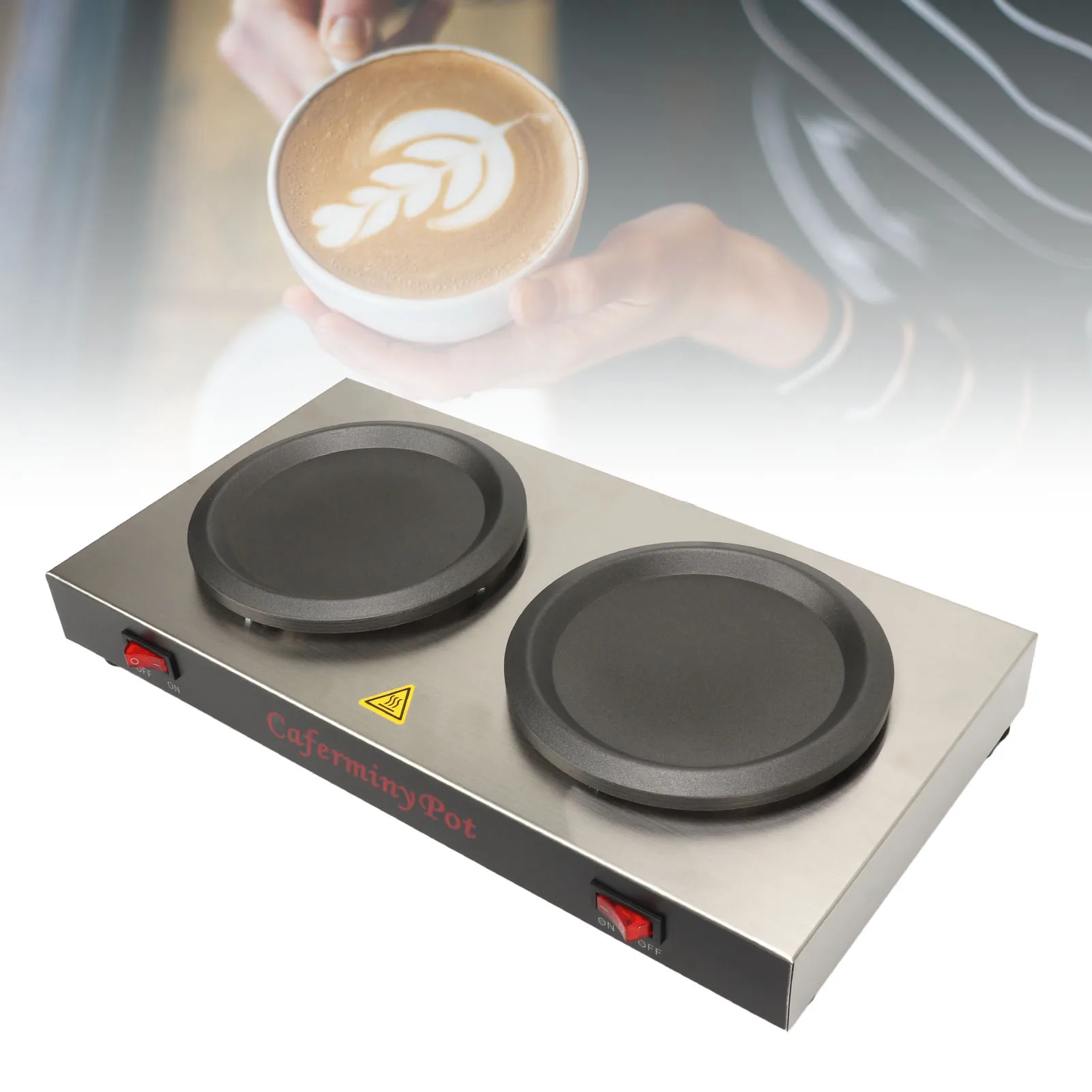 

Двойной подогреватель кофе, изоляция из нержавеющей стали, двойной кофейный обогреватель, портативный для коммерческого использования, для разрыва