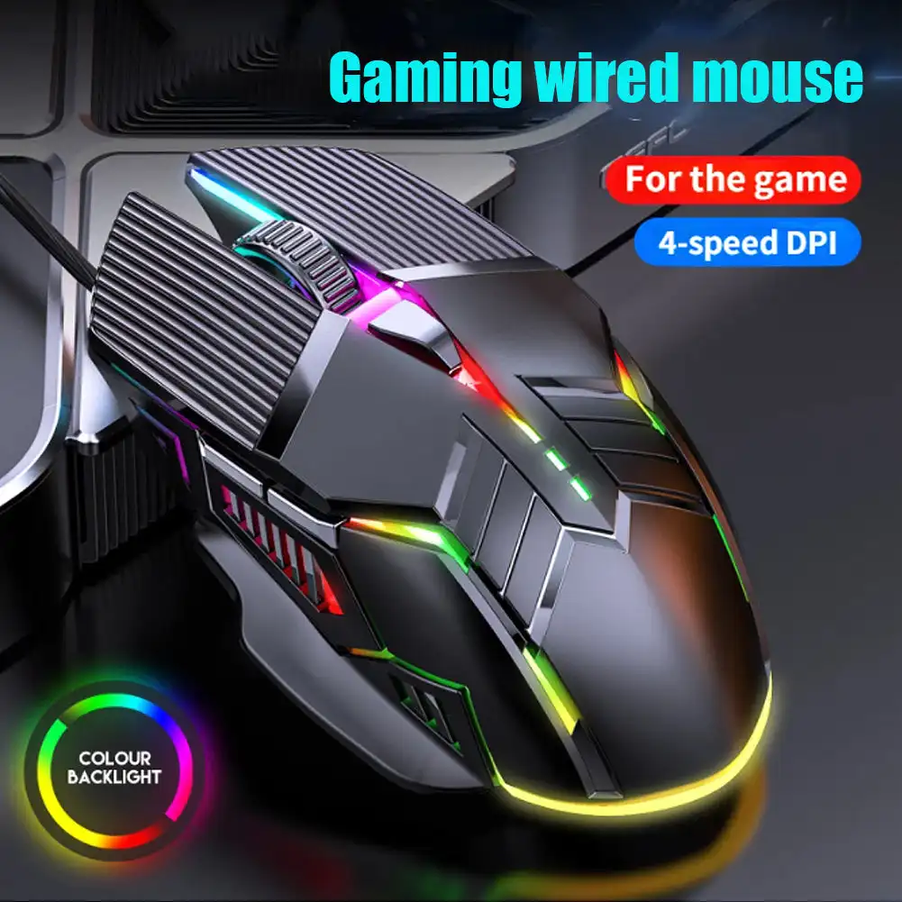 3200DPI Ergonomic Wired Gaming Mouse USB Computer Mouse Gaming RGB Backlit Gamer Mouse 6 Button LED Silent Mice for PC Laptop