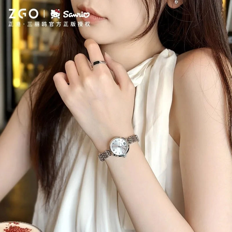 ZGO Sanrio 헬로 키티 여성용 시계, 학생용 다용도, 방수 쿼츠 시계 295