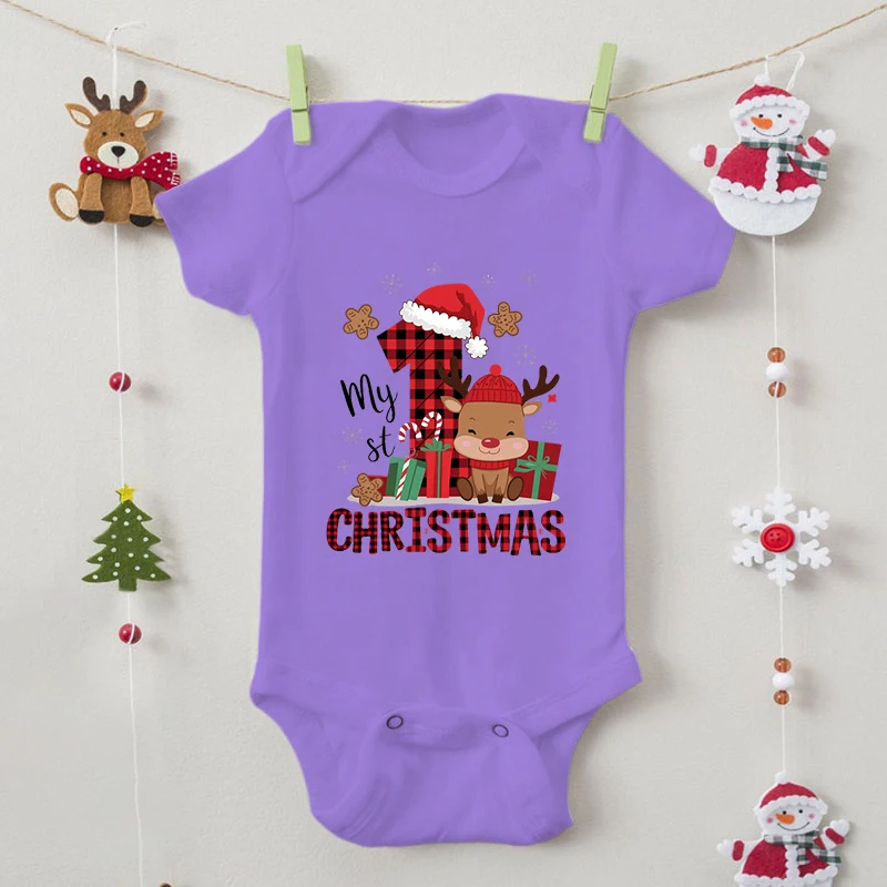 Newborn Baby Autumn Bodysuits Cartoon Elk Deer \