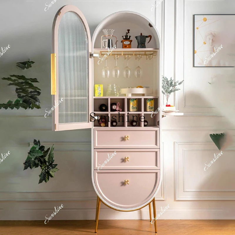 Light luxury solid wood bookcase living room simple French retro cream style