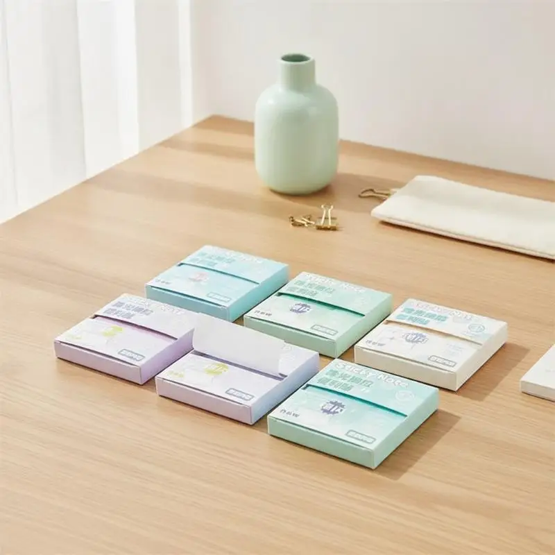Transparent Pearlescent Sticky Notes No Text Blocking 100/200 Sheets Self-Adhesive Memo Pads for Office Work School Study Use