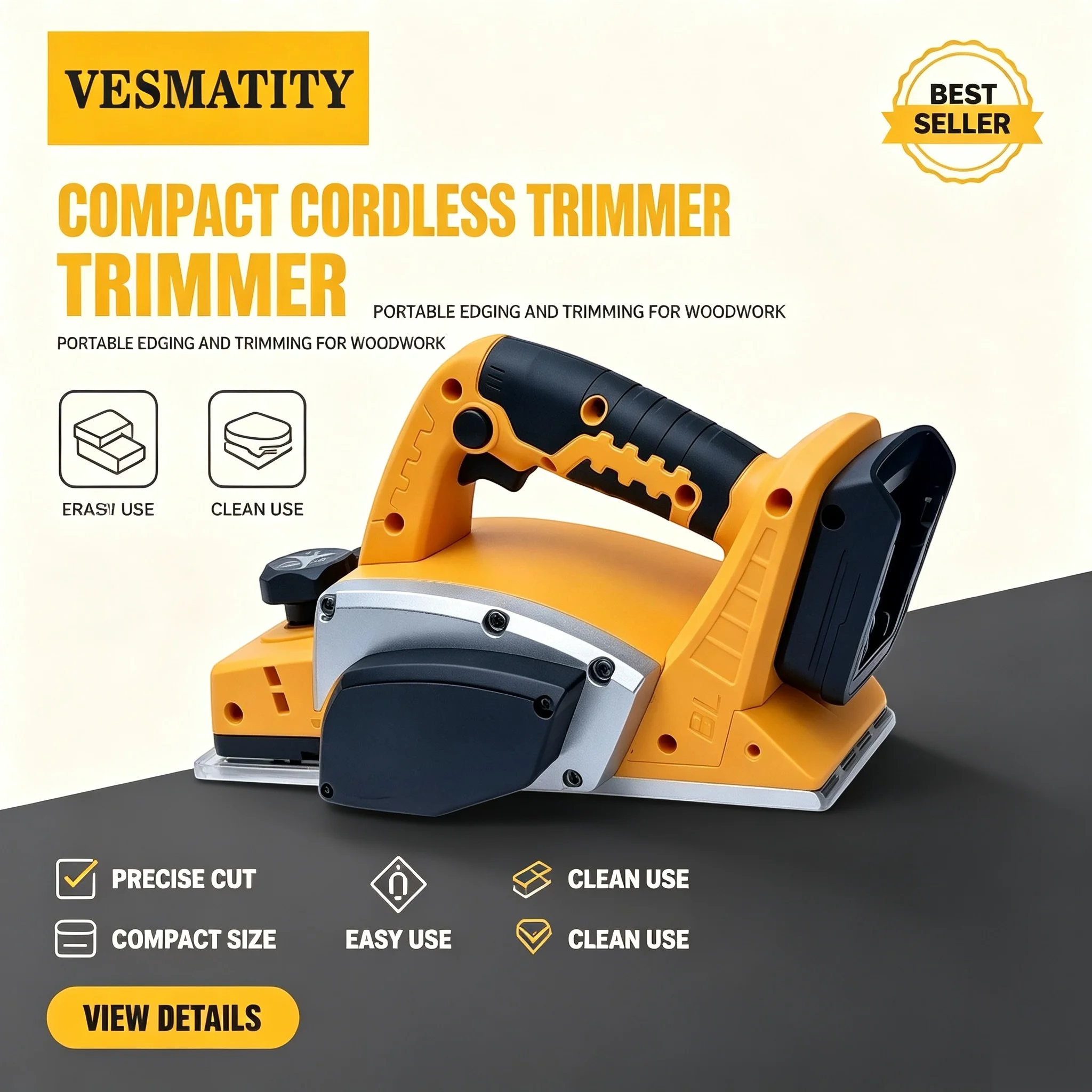vesmatity-electric-planer-rechargeable-woodworking-cutter-handheld-wood-cutting-power-tool-for-18v-battery
