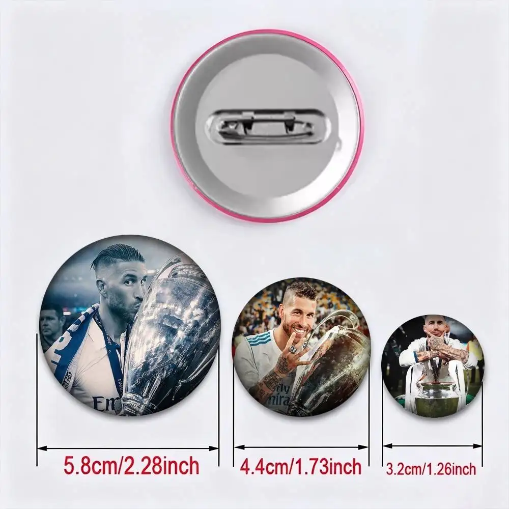 S-Sergio Ramos Legend Football Defender 25mm 32mm 44mm 58mm 75mm Brooches Badges Pins for Accessories Gift