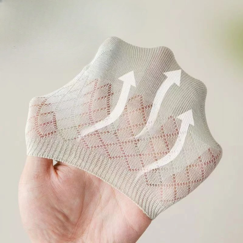 8 أزواج من الجوارب النسائية غير المرئية خفيفة الوزن قابلة للتنفس بدون عرض جوارب شبكية كاجوال مريحة وجذابة مضادة للانزلاق #5