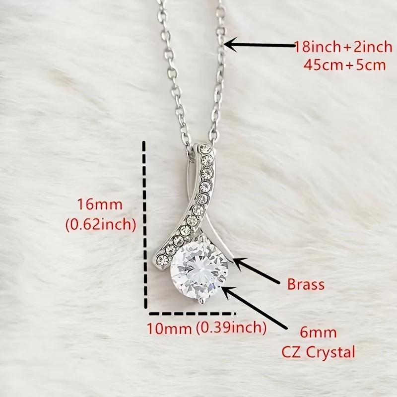 Christmas Necklace for Mom - ILove, Your Daughter with a Blessing Card and Gift Box Saying 