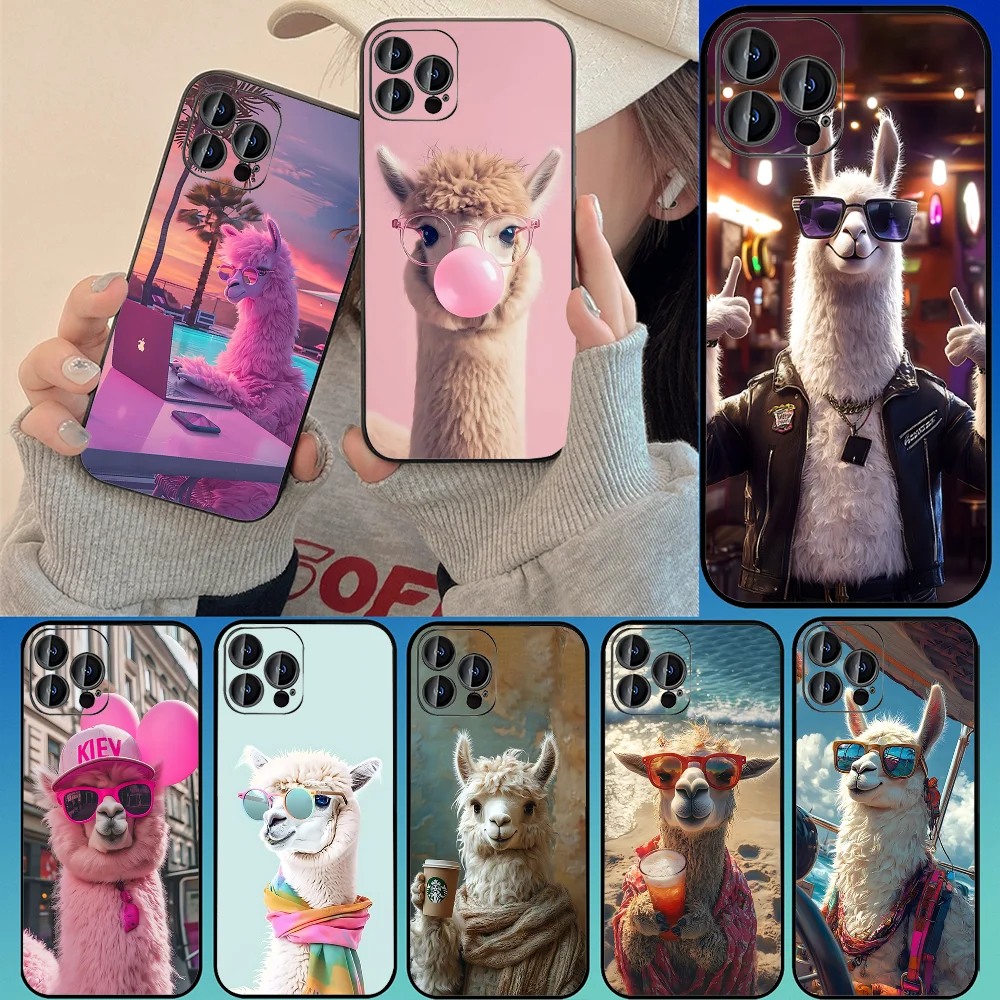 

Funny Cute Llama Are You Poo Vintage Phone Case For IPhone 16,15,14,13,12,11,XS,XR,X,8,7,Pro,Max,Plus,mini Silicone Black Cover