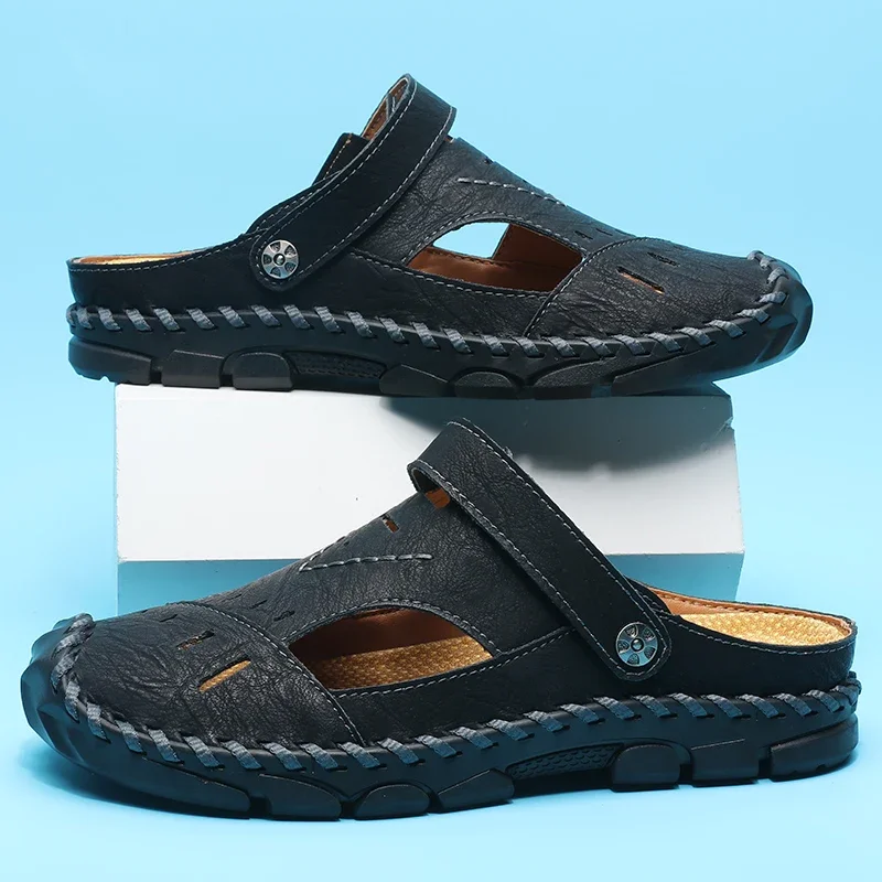 Skin Friendly Men Summer Slippers Flat Soft Touch Material Anti Slip Sole Student Indoor Outdoor Daily Shoes