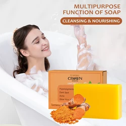 Sapone alla curcuma Glow-skin Illuminante Esfolia Saponi sbiancanti per la pelle Forniture multiuso per la cura del viso per la cura della pelle del corpo dell'acne