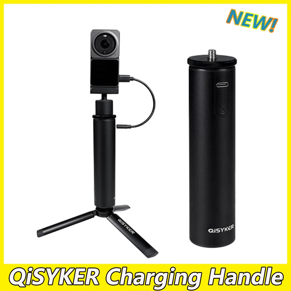 QiSYKER 6000mAh 5V-2A aluminum alloy charging handle with large capacity for GoPro DJI Action2 sports camera accessories