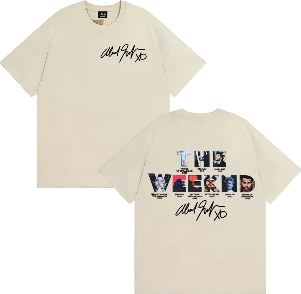 The Weeknd Hurry Up Tomorrow 앨범 커버 2025 T 셔츠 남성 의류 하이 스트리트 반소매 티셔츠 유니섹스 셔츠