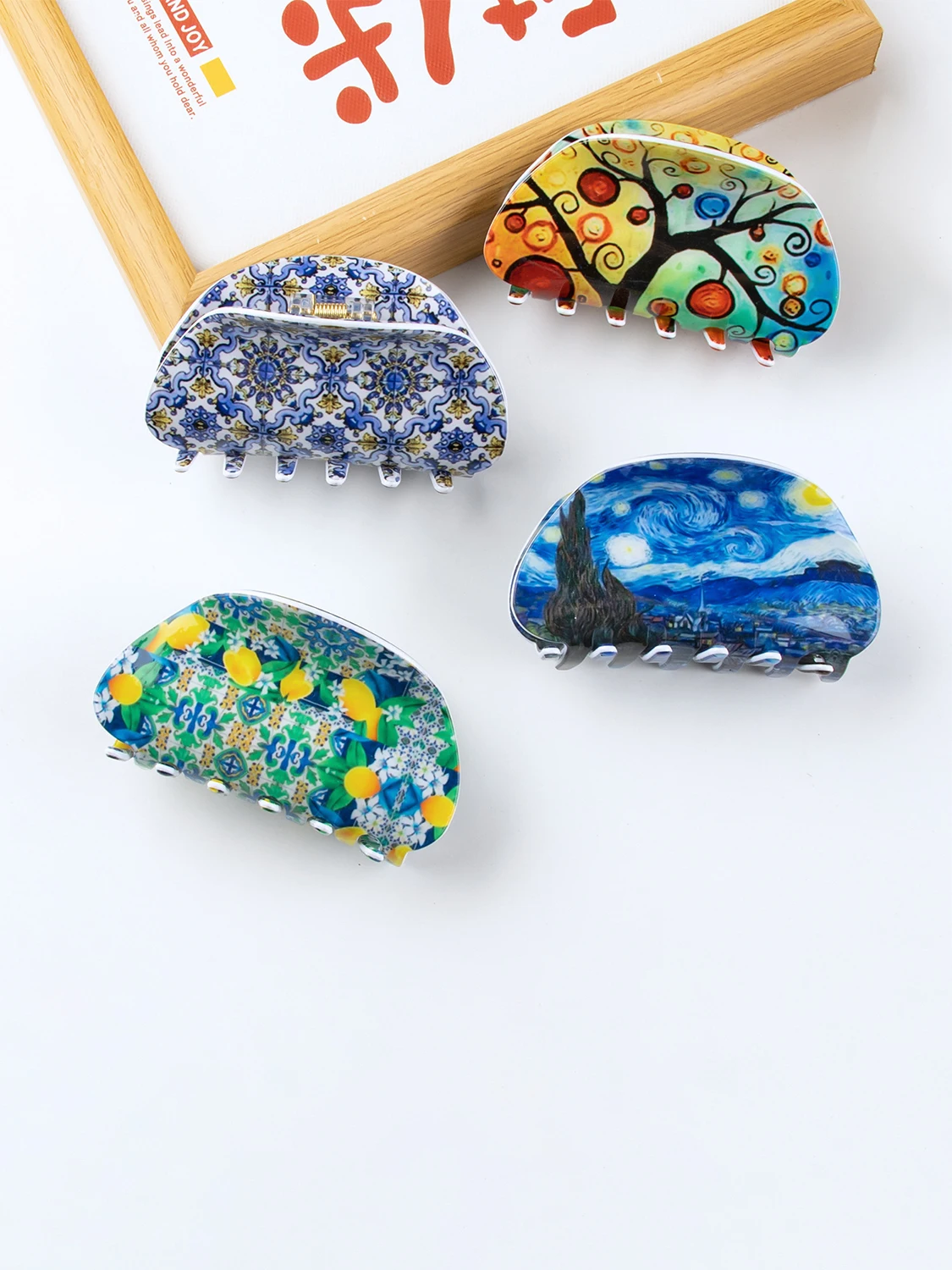 Pince à cheveux demi-cercle pour paysage de campagne, nouveau produit, pince à cheveux de taille moyenne, accessoire pour cheveux de nuit, pince à cheveux, 1 pièce