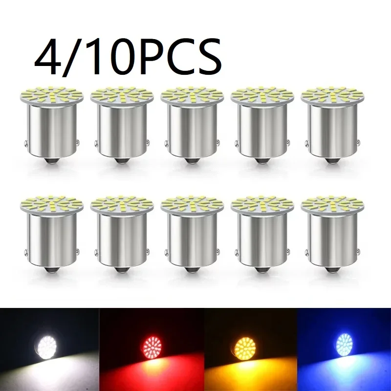4/10pcs 12V 6000K White LED Bulbs for Truck 1156 BA15S R5W R10W 1157 BAY15D 3014 22 SMD Sidelight Running Lamp Daytime Turn Sign