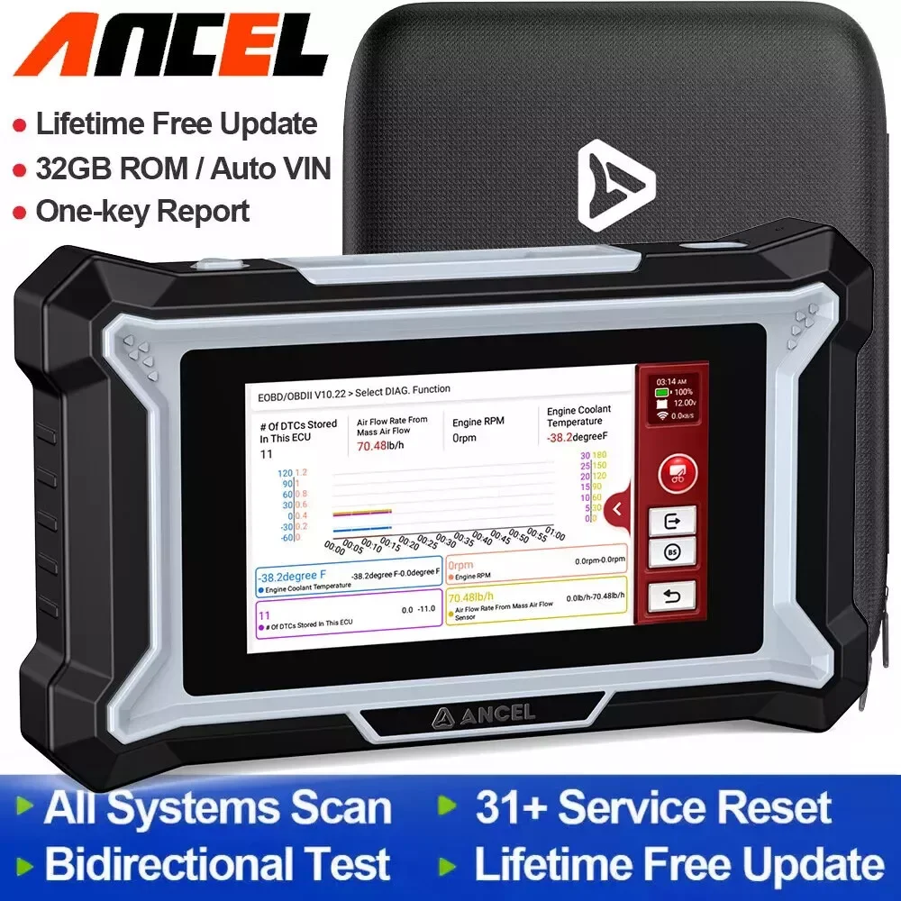 

ANCEL DS160 OBD2 Car Diagnostic Tool Bidirectional All System A/F D-PF Regen 30+ Reset OBD 2 Code Reader Automotive Scanner