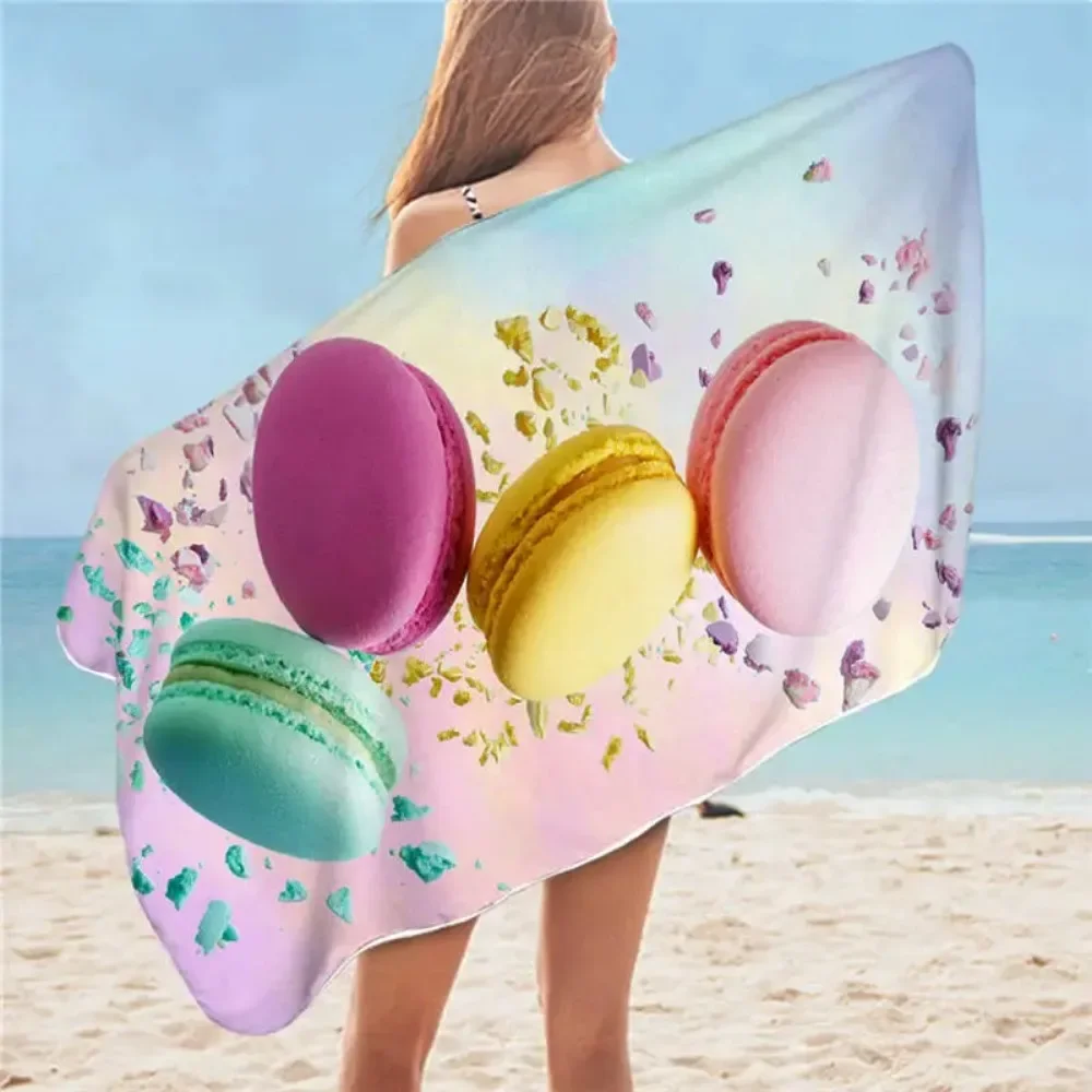 BeddingOutlet Macaron Towel Bathroom for Girls Chocolate Beach Towel Sweet Dessert Microfiber Blanket Red Lips Colorful Toalla