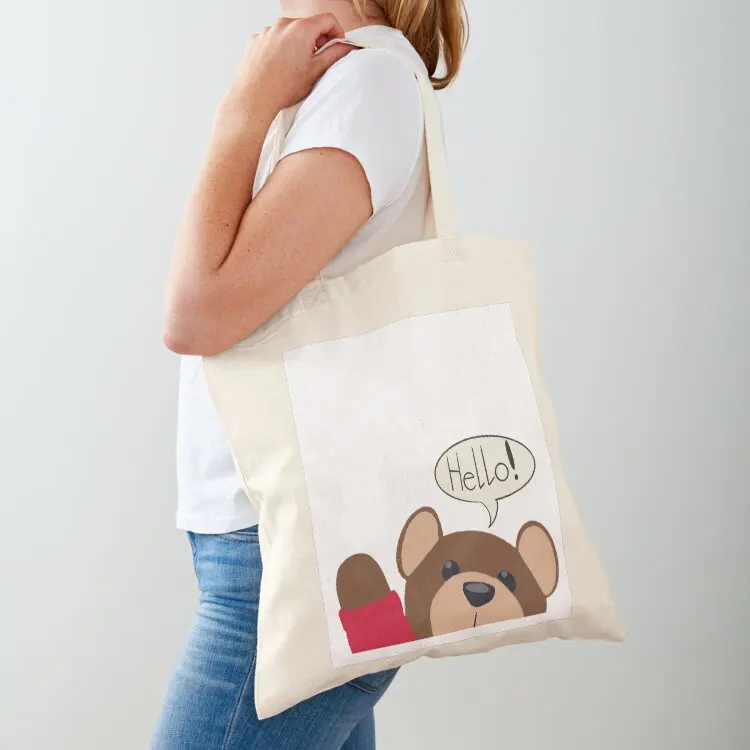 ¡Hola Teddy! Bolsa de mano reutilizable, bolsas de compras personalizadas, bolsa de mano para mujer, bolsa de mano para hombre