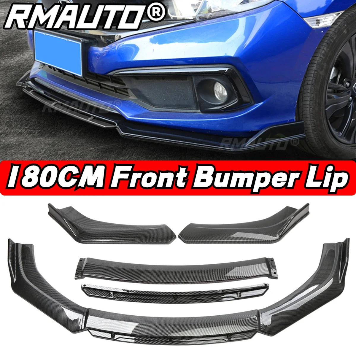 4Pcs Universal Front Bumper Lip Splitter Diffuser Spoiler Chin Bumper Body Kit For Honda For KIA For Mazda For BMW For Toyota