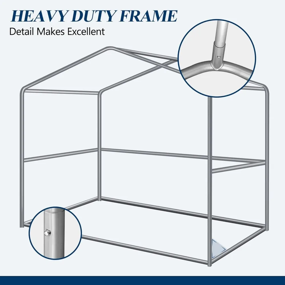 Outdoor Storage Shed with Rolling Shutter, Ventilation Door and Sloping Roof, Portable Storage Tool, 6 in x 4 in