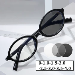 Photochromic Glasses for Women Unisex Blue Light Blocking Myopia Glasses Trendy Fashion Oval Outdoor Discoloration Sunglasses