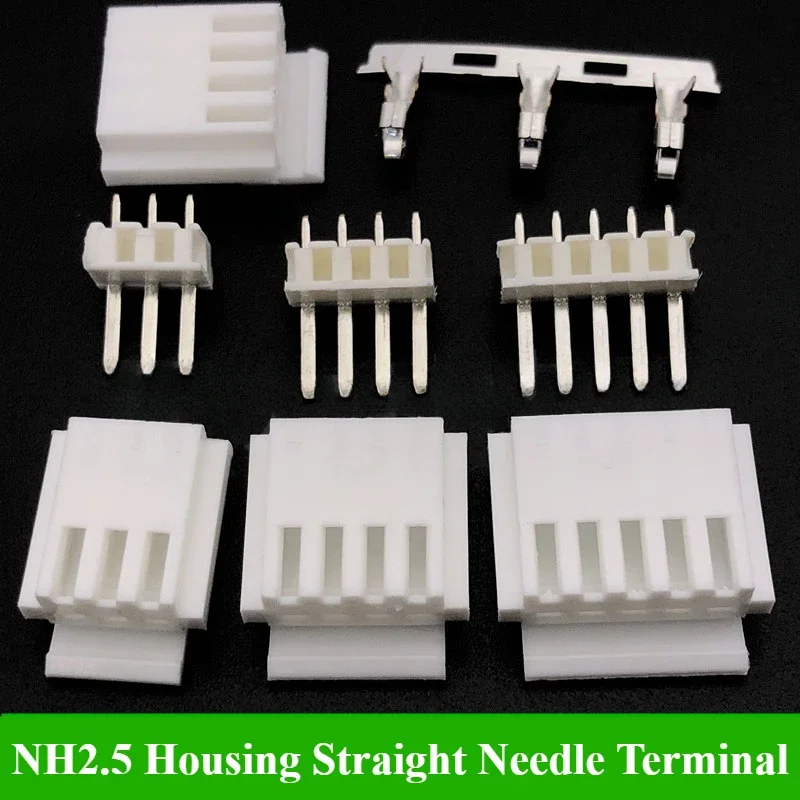 5/10/20/50Pcs NH2.5mm connector spacing 2.5MM 3P/4P/5P Housing+Straight Needle+Terminal 3/4/5P plug replace JST H4P-SHF-AA BS3P