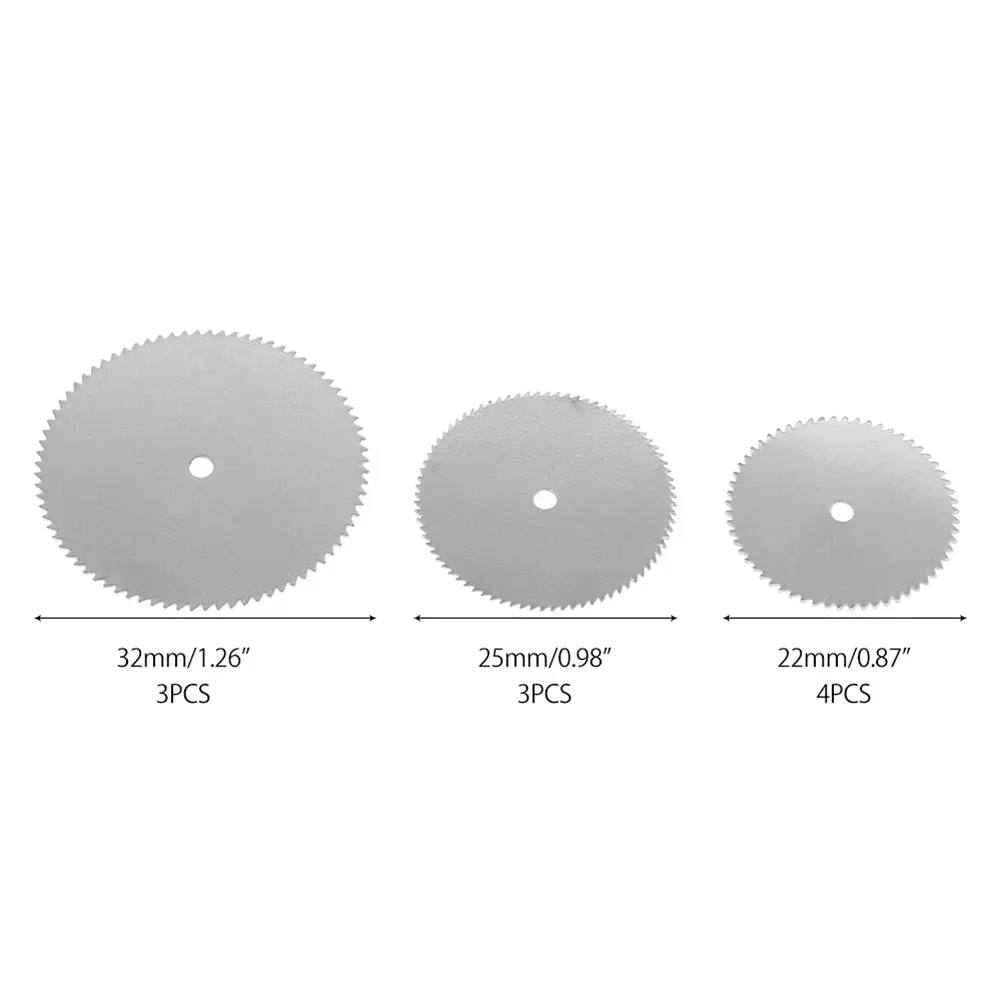 11 ชิ้น/เซ็ตมินิตัดไม้โลหะ Cutte ใบเลื่อยวงเดือนสําหรับ Dremel Power ROTARY เครื่องมือ 22 มม./25 มม./32 มม.ใหม่