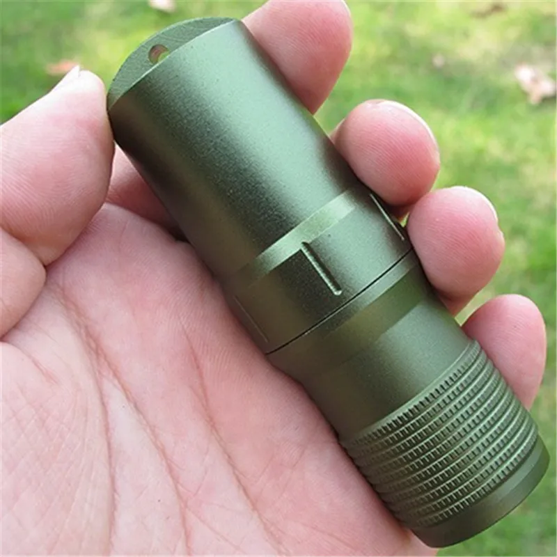 حافظة حبوب محمولة مقاومة للماء EDC كبسولة محكمة الغلق من سبائك الألومنيوم حامل حبوب السفر منظم سلسلة المفاتيح #1