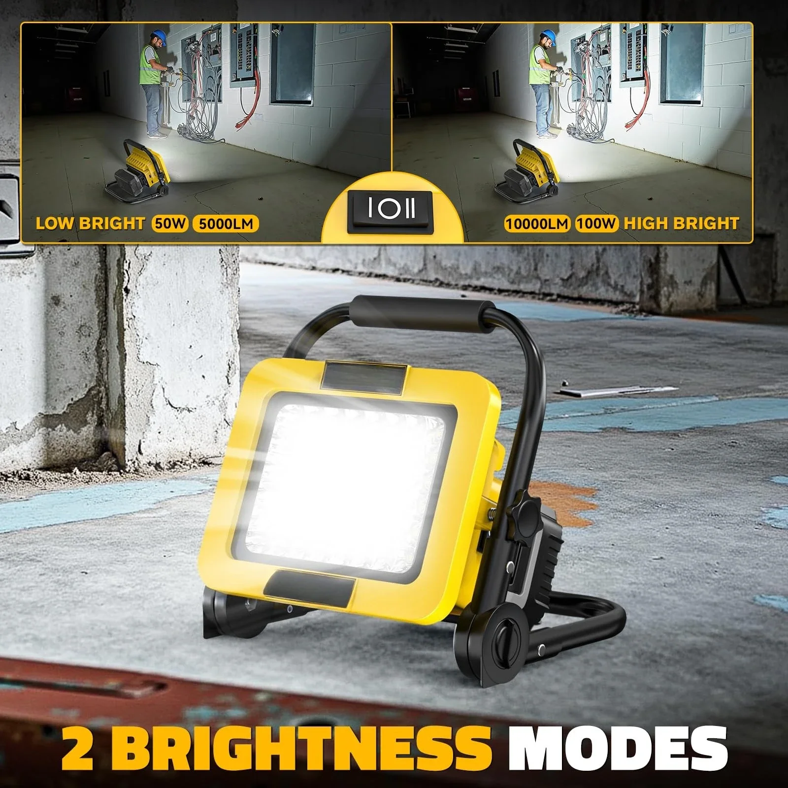 

For Dewalt 20V Battery LED Work Light Cordless Handheld Spotlight Outdoor Emergency Lamp For Working Fishing Camping