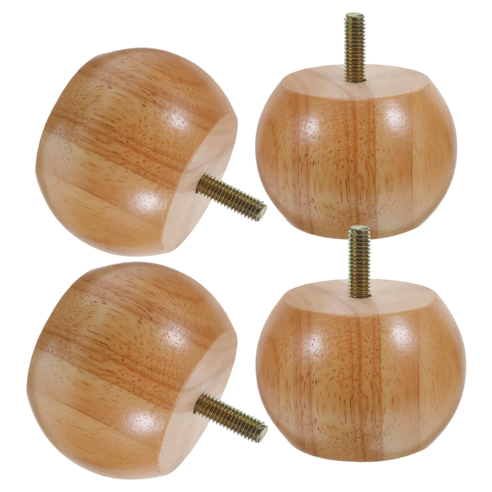 4Pcs Unfinished Round Wood Furniture Legs Bun Feet Replacement for Sofa Table Chair Cabinet Dresser Nightstand Bed Bench Riser
