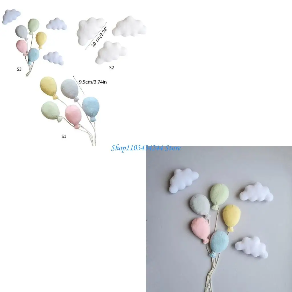 Newborn Photo Posing Props Cloud/Balloon Felt Doll Baby Photoshoot Props Lovely Photo Posing Gear Infant Photo Backdrop