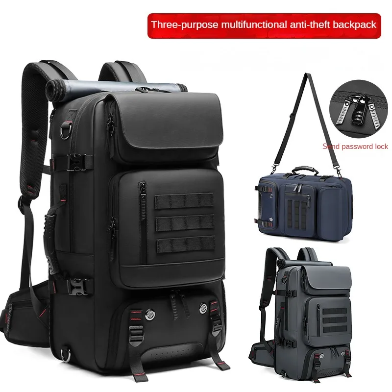 

Men's Backpack Outdoor Mountaineering Large Capacity Storage Travel Bag Anti-theft Schoolbag Business Computer Bag Travel USB