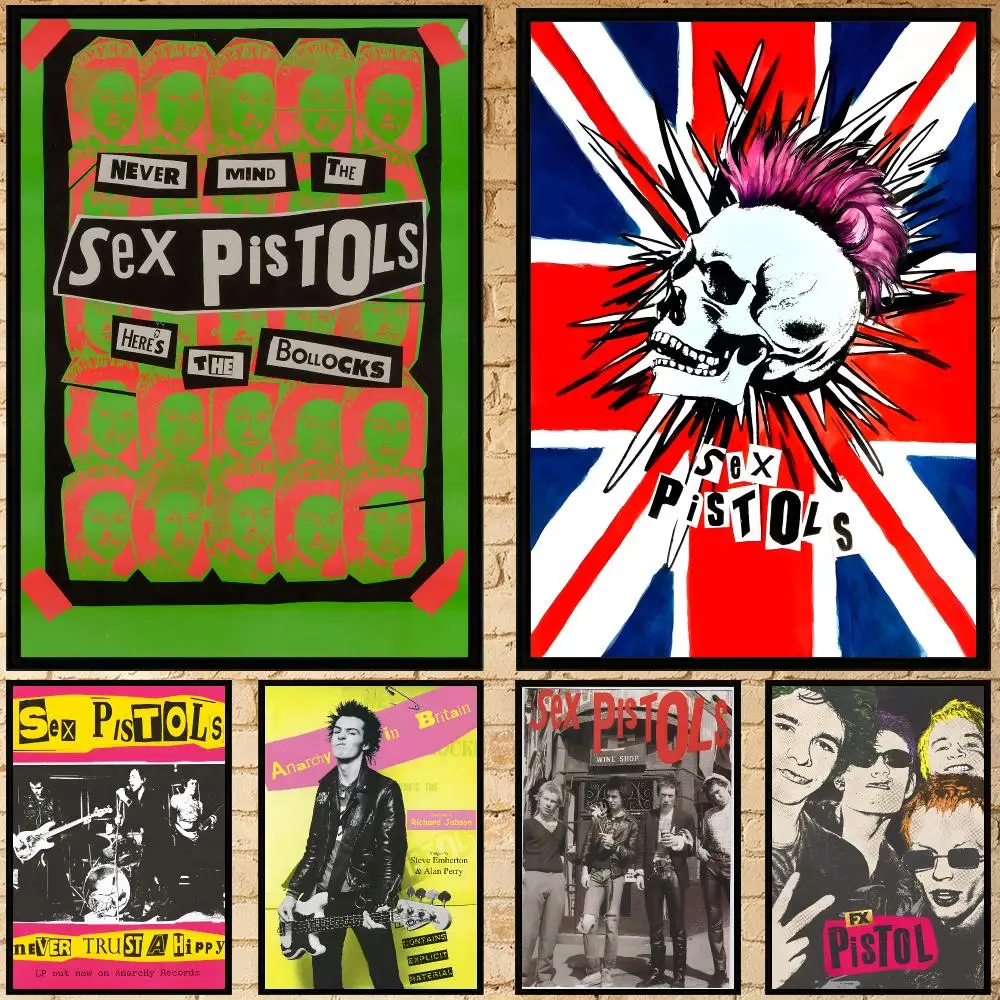 band Sex Pistols Poster Poster HD Waterproof Self-adhesive Art Print Wall Decor for Bedroom Living Room Gift