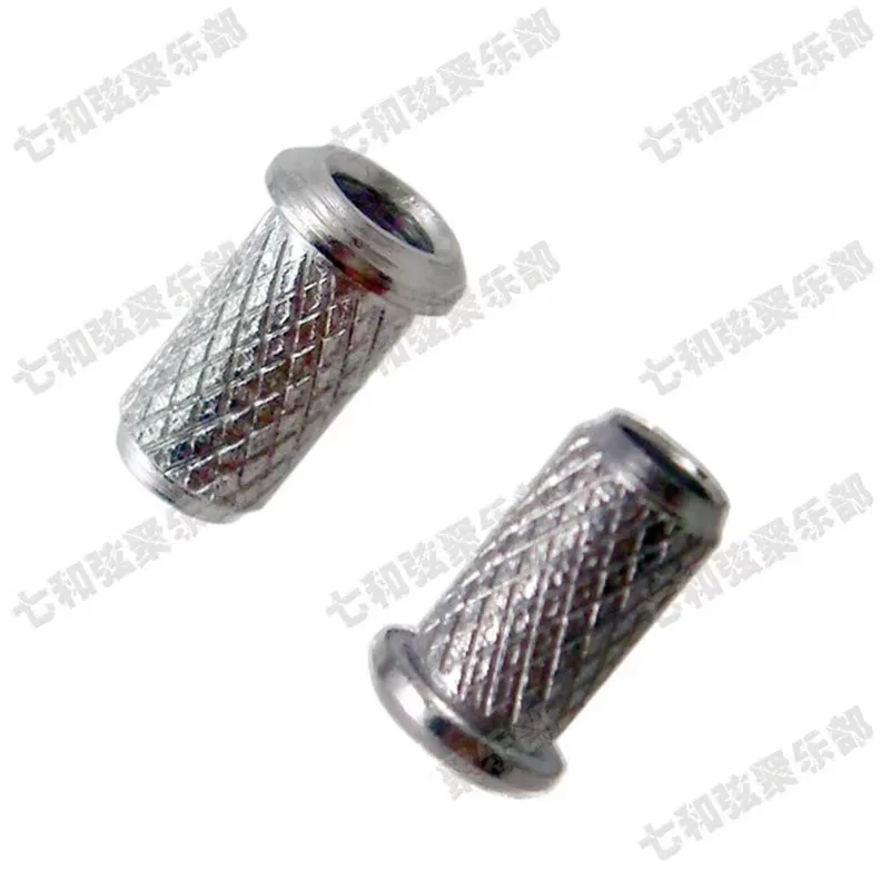12Pcs Chrome Elektrische Gitarre Brücke String Montage Aderendhülsen Buchse Set Retainer Gitarre Zubehör Teile – Detail 1