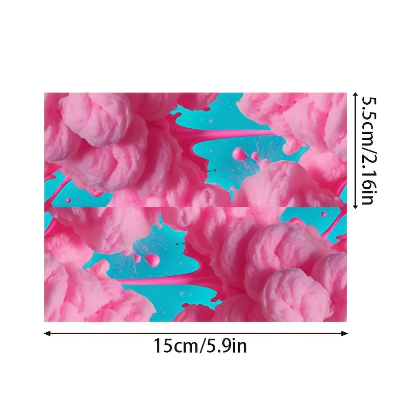 1 Set Blue Background Pink Peony Fluid Art Bike Crank Protective Stickers Waterproof Decals