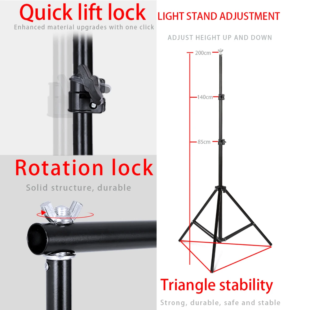 2.6x3 متر/8.5x10ft صور فيديو استوديو خلفية خلفية حامل قابل للتعديل تلسكوبي خلفية دعم نظام مع حقيبة حمل