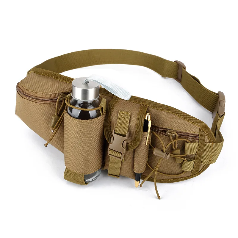 Nylon multi-purpose wear-resistant sports waist bag, men's water-repellent tactical camouflage cycling crossbody chest bag