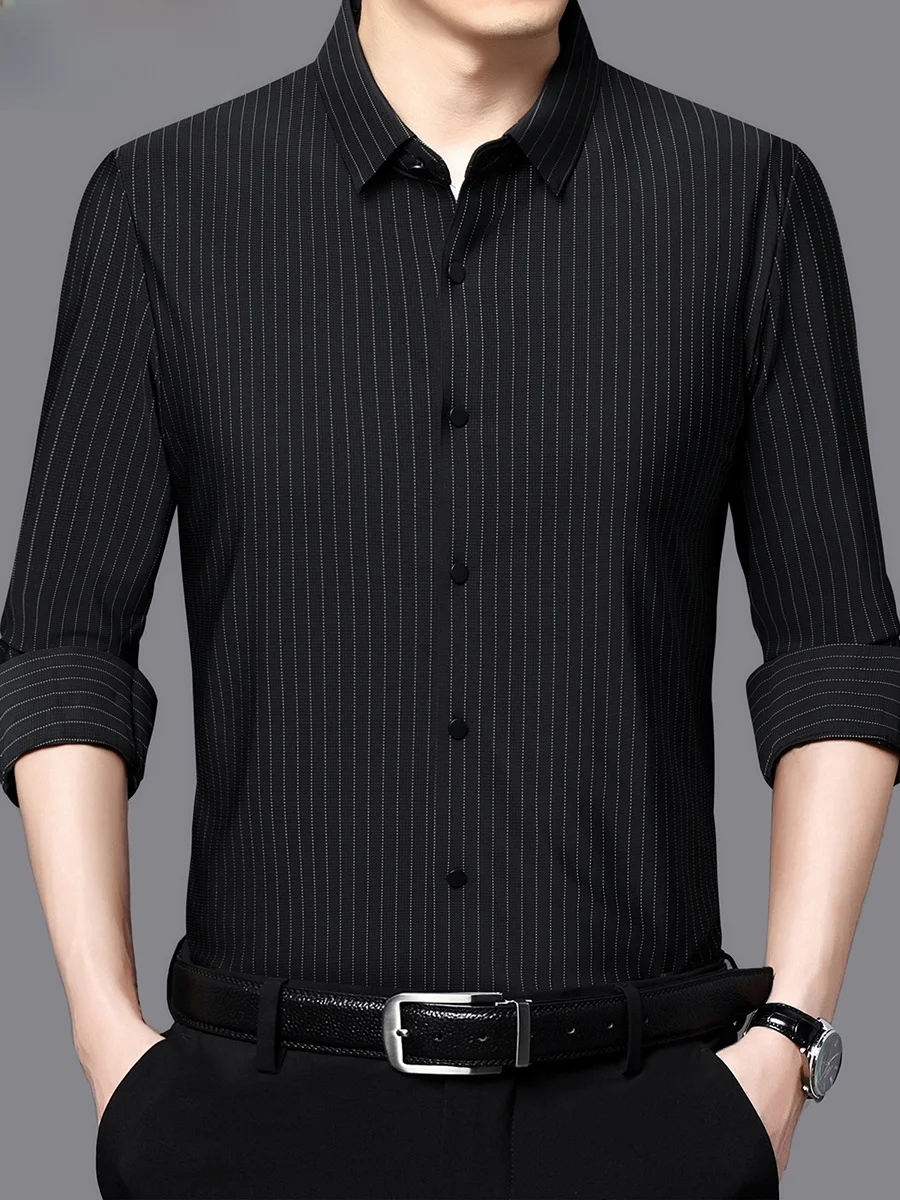 

TUCANO Long Sve Casual irt Men's Spring Autumn New Sle Anti-Wrinkle Easy Care Striped Busin Casual Faion Urban Wear