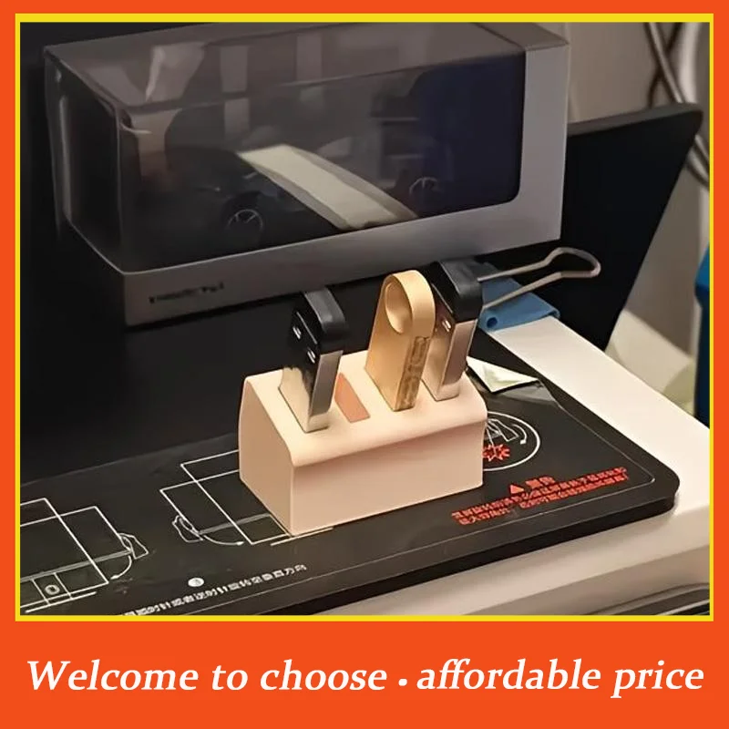 **USB Drive Storage Box Desktop Organizer - 4-Slot Flash Drive Organizer, Suitable For Computer Desktops, Office Supplies'