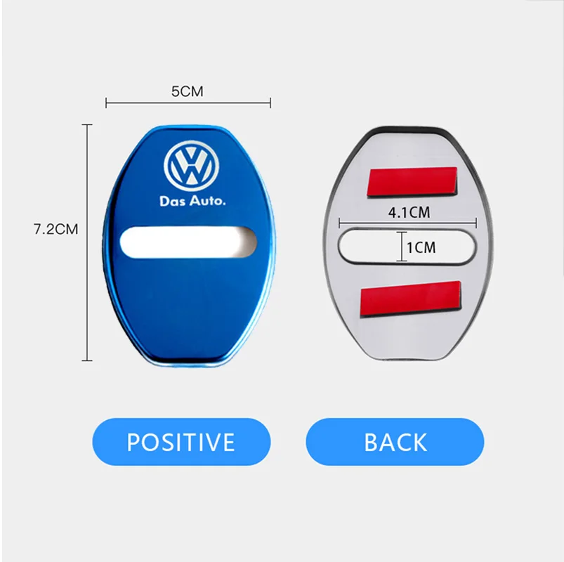 4Pcs Car Door Lock Protective Cover Auto Sticker Accessories For Volkswagen VW GTI Rline R Polo Golf Passat Magotan Tiguan Jetta