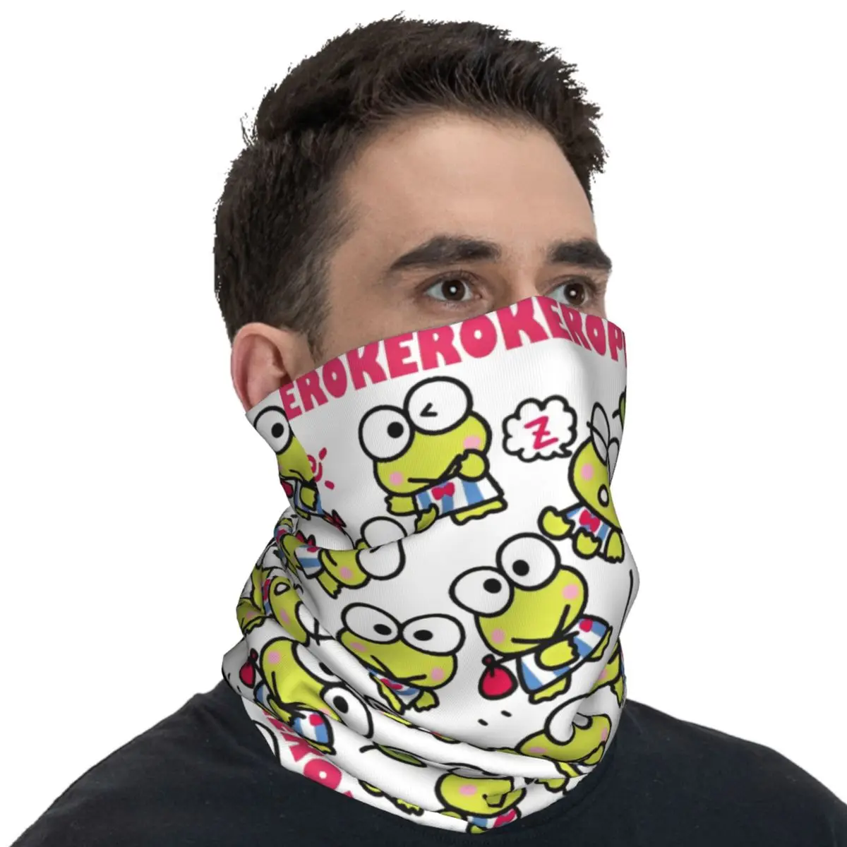 Outdoor Sports Balaclava Cute Keroppi Bicycle Mask Seamless Soft Face Cover Mask Fun Riding Fishing Sun Protection Neck Gaiter