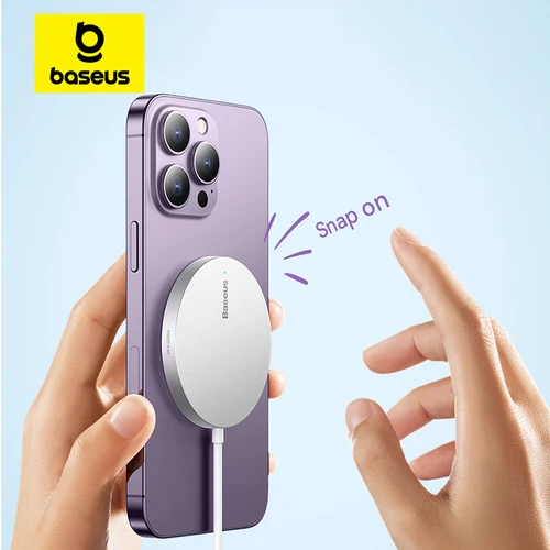 Baseus 15W cargadores inalámbricos magnéticos Qi Qi2 cargador inalámbrico almohadilla de carga rápida para iPhone 16 15 14 Mini cargador de teléfono