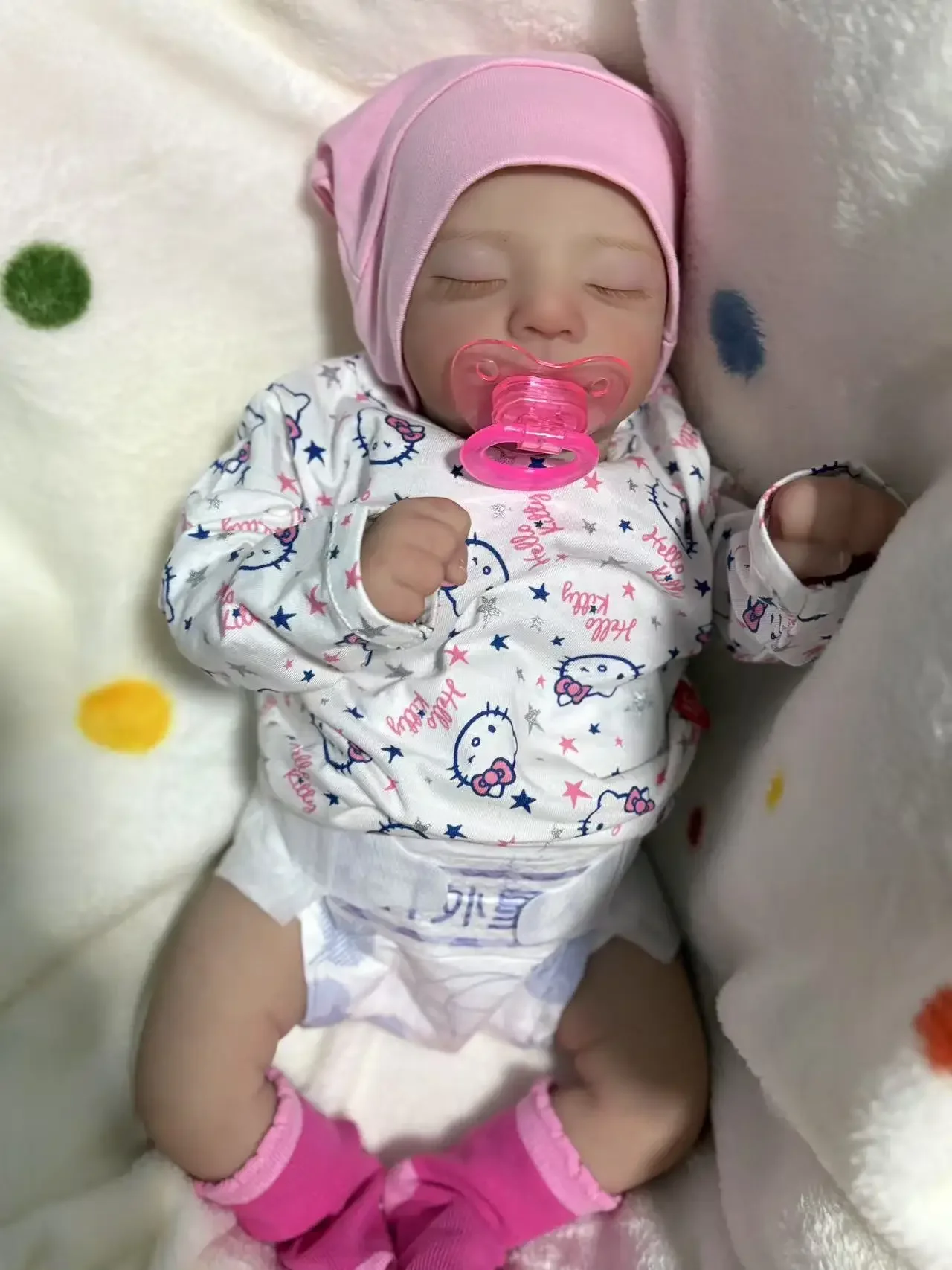 DLS Fornitura limitata personalizzata 46 cm Reborn Baby Kai bambola già finita senza capelli con abito regalo di Natale