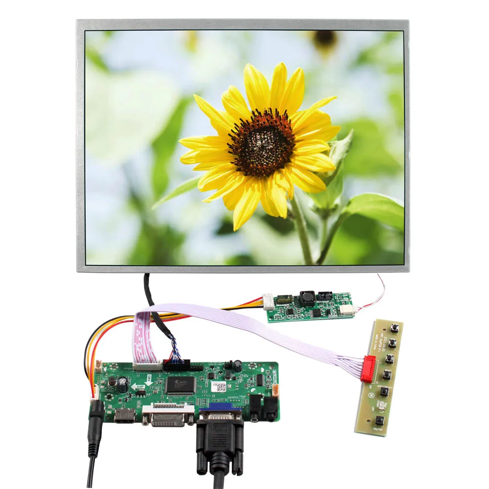 

HD MI DVI VGA LCD Controller Board 12.1in 800X600 450nit LED Backlight IPS LCD