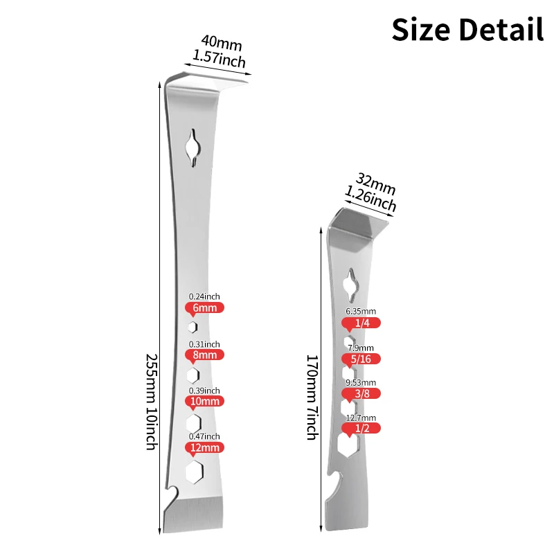 Stainless Steel Pry Bar Scraper Multi-Purpose Flat Bar Pry Tool for Molding Scrape Baseboard Trim Puller Beekeepers Hive Tool