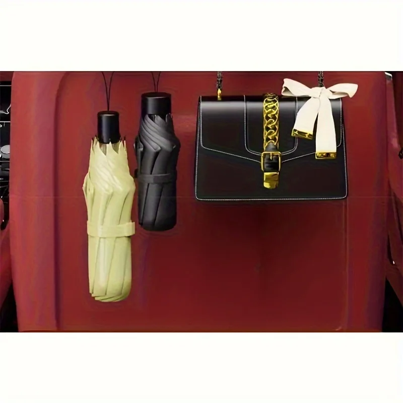 رف تخزين السيارة متعدد الوظائف 1/2 مع خطافات، حامل أكواب وصندوق تخزين - مادة متينة وقوية، مناسبة لظهر المقعد