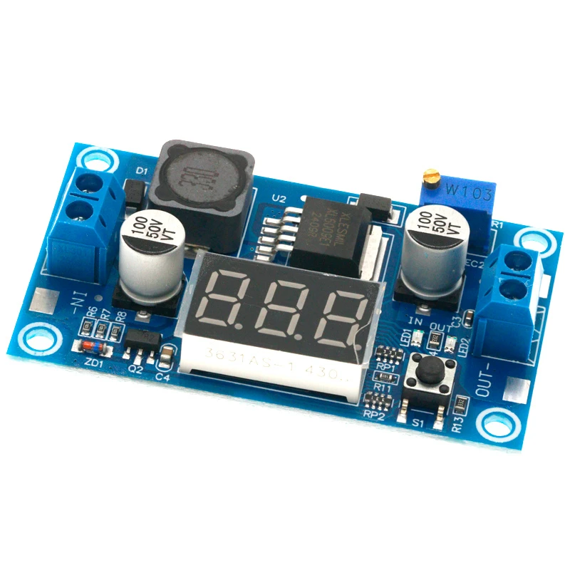 DC-DC XL6009 디지털 부스트 스텝 업 전원 공급 장치 모듈 조정 가능한 4.5-32V ~ 5-52V 스텝 업 전압 조정기 (LED 전압계 포함)