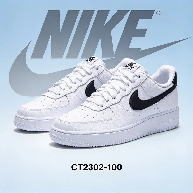 Nike Authentic AF1 Air Force One Men's Low-top Casual Sneaker, Stylish and Comfortable Board Shoe for All Occasions CT2302-100
