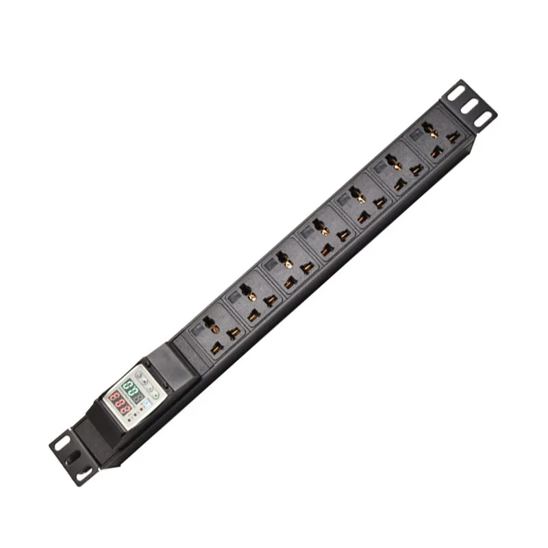 

PDU Power Strip Digital display adjustable overvoltage and undervoltage protector Delay switch 7 Ways Socket Outlets 2meter Cord