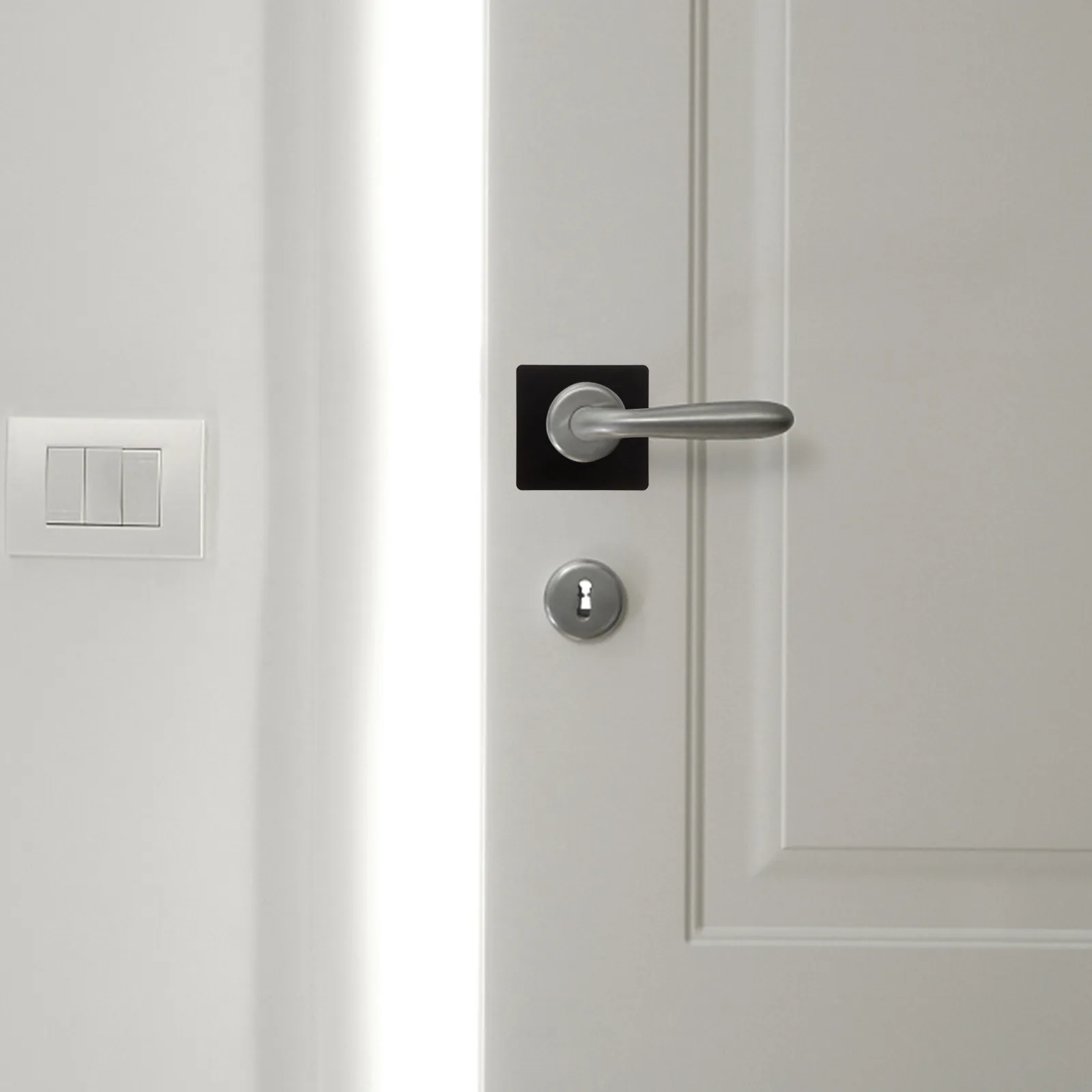 

2Pcs Door Knob Reinforcement Plate Stainless Steel Door Lock Cover Plate Hole Filler for Damaged Areas Interior Exterior Doors